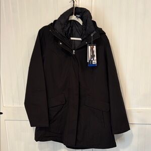 Lands’End 3-IN-1 black, hooded winter systems jacket size L